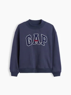 Vintagesoft oversized sweatshirt met logo en staande kraag voor kinderen