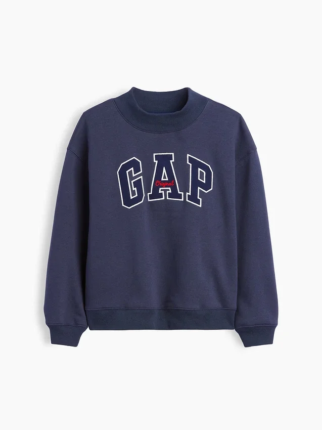 Vintagesoft oversized sweatshirt met logo en staande kraag voor kinderen