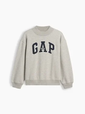 Vintagesoft oversized sweatshirt met logo en staande kraag voor kinderen