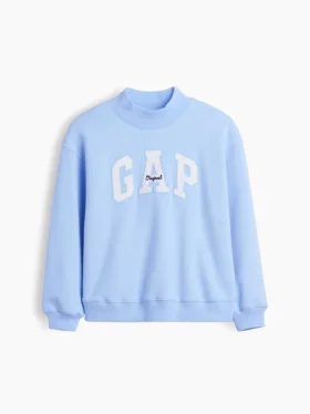 Vintagesoft oversized sweatshirt met logo en staande kraag voor kinderen