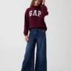 Vintagesoft oversized sweatshirt met logo en staande kraag voor kinderen