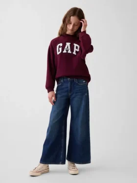 Vintagesoft oversized sweatshirt met logo en staande kraag voor kinderen