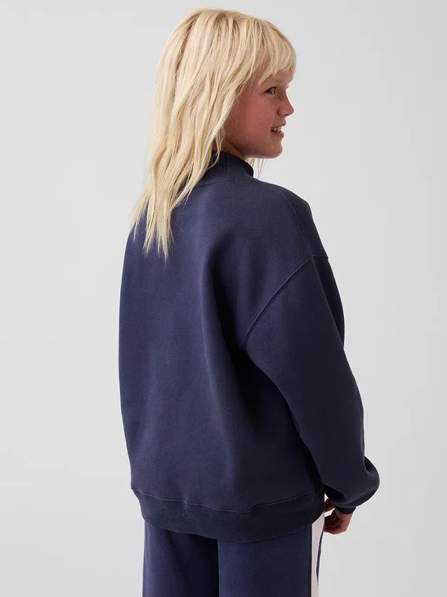Vintagesoft oversized sweatshirt met logo en staande kraag voor kinderen