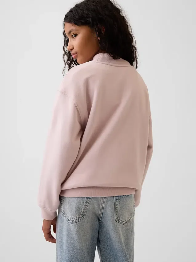 Vintagesoft oversized sweatshirt met logo en staande kraag voor kinderen