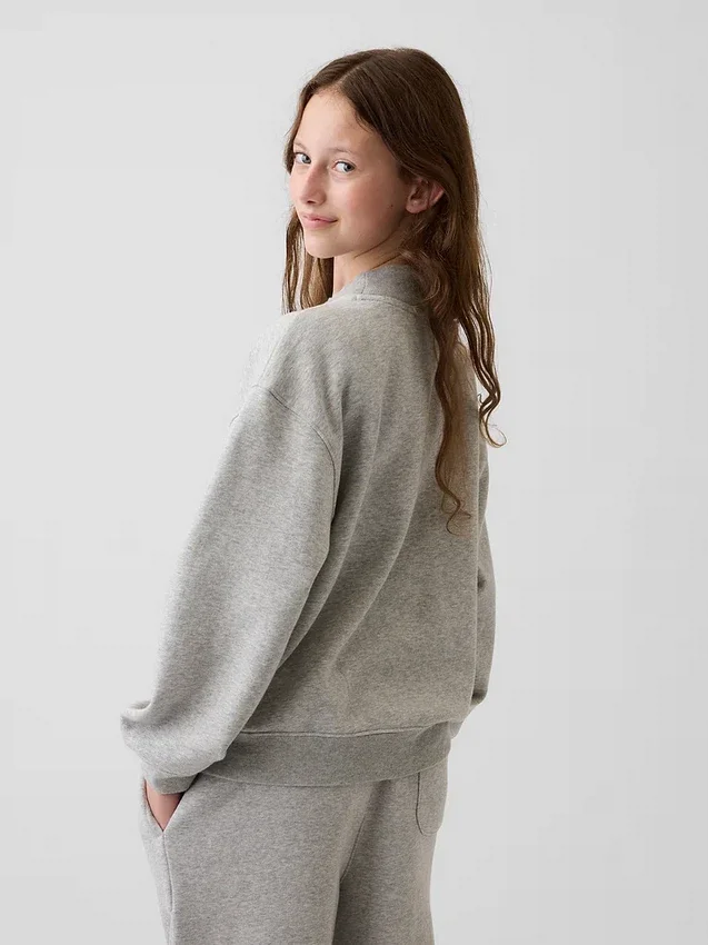 Vintagesoft oversized sweatshirt met logo en staande kraag voor kinderen
