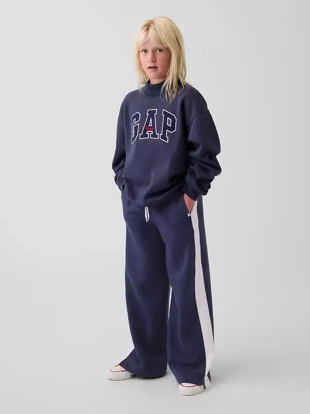 Vintagesoft oversized sweatshirt met logo en staande kraag voor kinderen