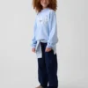 Vintagesoft oversized sweatshirt met logo en staande kraag voor kinderen