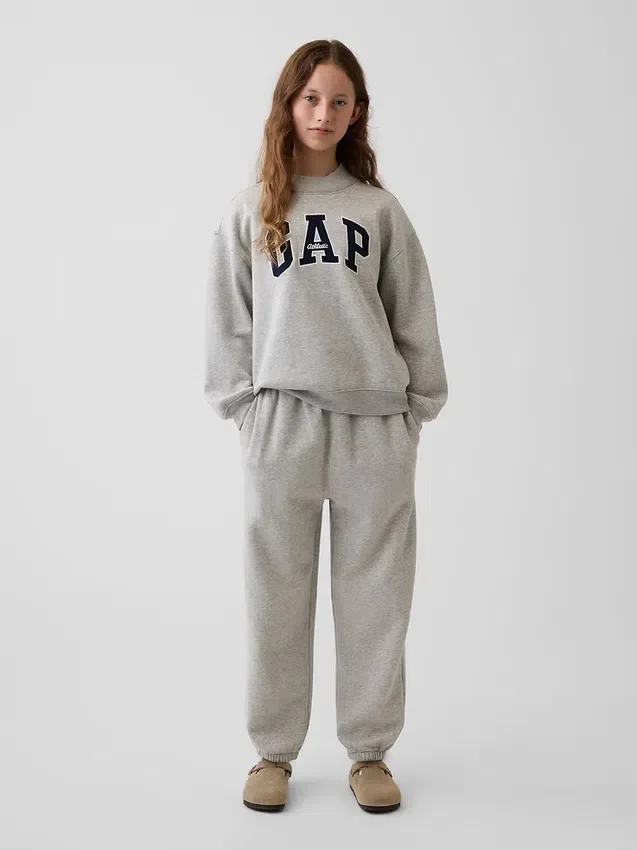 Vintagesoft oversized sweatshirt met logo en staande kraag voor kinderen