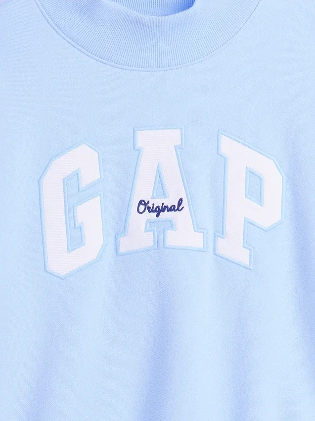 Vintagesoft oversized sweatshirt met logo en staande kraag voor kinderen