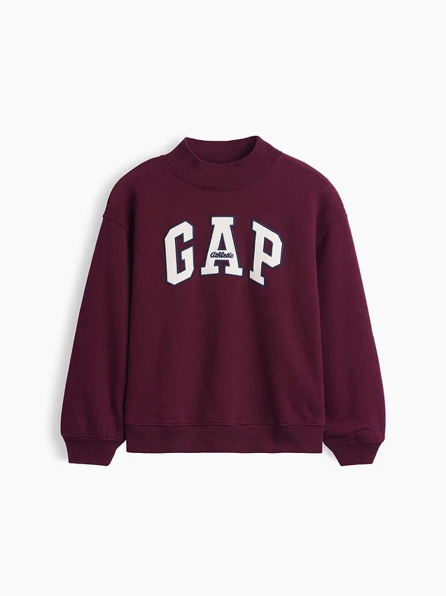 Vintagesoft oversized sweatshirt met logo en staande kraag voor kinderen