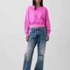 Vintagesoft oversized sweatshirt met V-hals