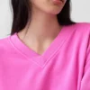 Vintagesoft oversized sweatshirt met V-hals