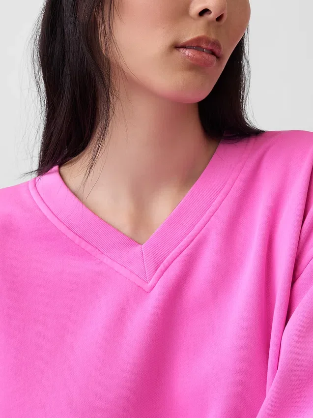 Vintagesoft oversized sweatshirt met V-hals