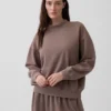 Vintagesoft oversized tuniek-sweatshirt met staande kraag