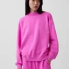 Vintagesoft oversized tuniek-sweatshirt met staande kraag