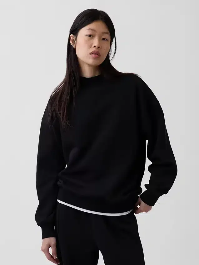 Vintagesoft oversized tuniek-sweatshirt met staande kraag