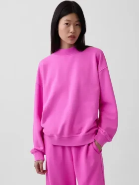 Vintagesoft oversized tuniek-sweatshirt met staande kraag