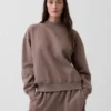 Vintagesoft oversized tuniek-sweatshirt met staande kraag