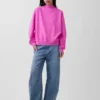 Vintagesoft oversized tuniek-sweatshirt met staande kraag