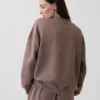 Vintagesoft oversized tuniek-sweatshirt met staande kraag