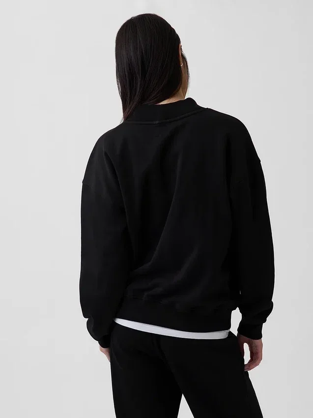 Vintagesoft oversized tuniek-sweatshirt met staande kraag