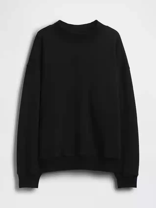 Vintagesoft oversized tuniek-sweatshirt met staande kraag