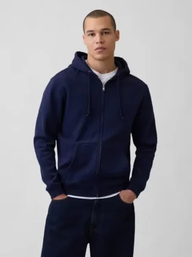 Vintagesoft Relaxed hoodie met rits voor volwassenen