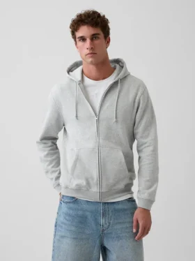 Vintagesoft Relaxed hoodie met rits voor volwassenen
