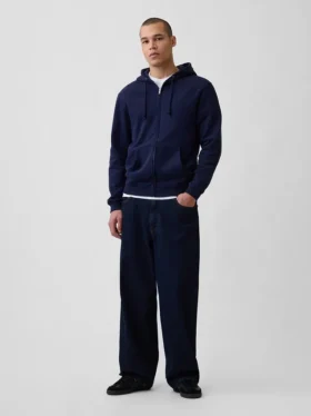 Vintagesoft Relaxed hoodie met rits voor volwassenen