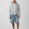 Vintagesoft Relaxed hoodie met rits voor volwassenen