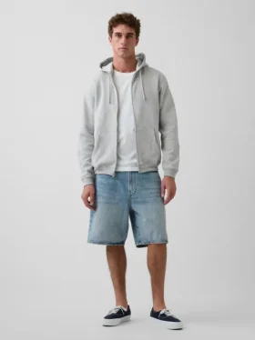Vintagesoft Relaxed hoodie met rits voor volwassenen