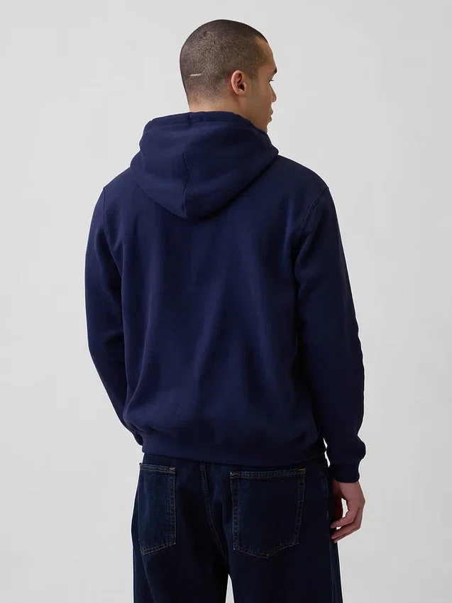 Vintagesoft Relaxed hoodie met rits voor volwassenen