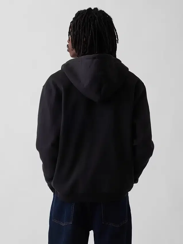 Vintagesoft Relaxed hoodie met rits voor volwassenen