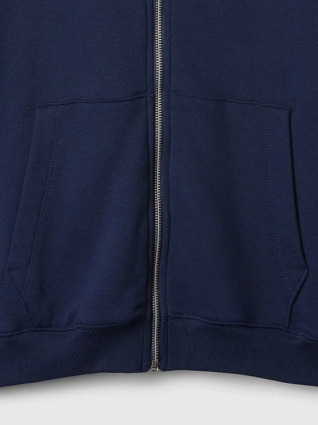 Vintagesoft Relaxed hoodie met rits voor volwassenen