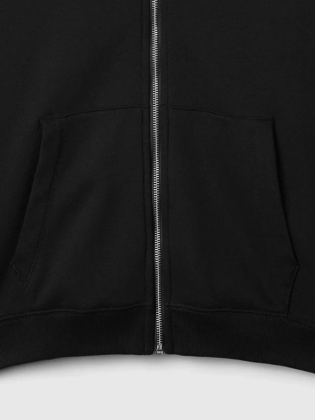 Vintagesoft Relaxed hoodie met rits voor volwassenen
