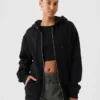 Vintagesoft Relaxed hoodie met rits voor volwassenen