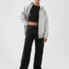 Vintagesoft Relaxed hoodie met rits voor volwassenen