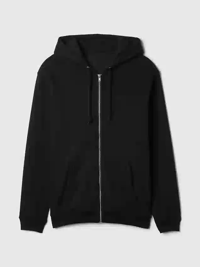 Vintagesoft Relaxed hoodie met rits voor volwassenen