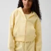 Vintagesoft relaxte hoodie met rits en kanten rand voor kinderen