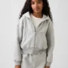Vintagesoft relaxte hoodie met rits en kanten rand voor kinderen