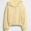 Vintagesoft relaxte hoodie met rits en kanten rand voor kinderen