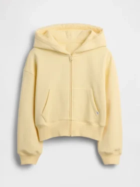 Vintagesoft relaxte hoodie met rits en kanten rand voor kinderen