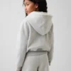 Vintagesoft relaxte hoodie met rits en kanten rand voor kinderen