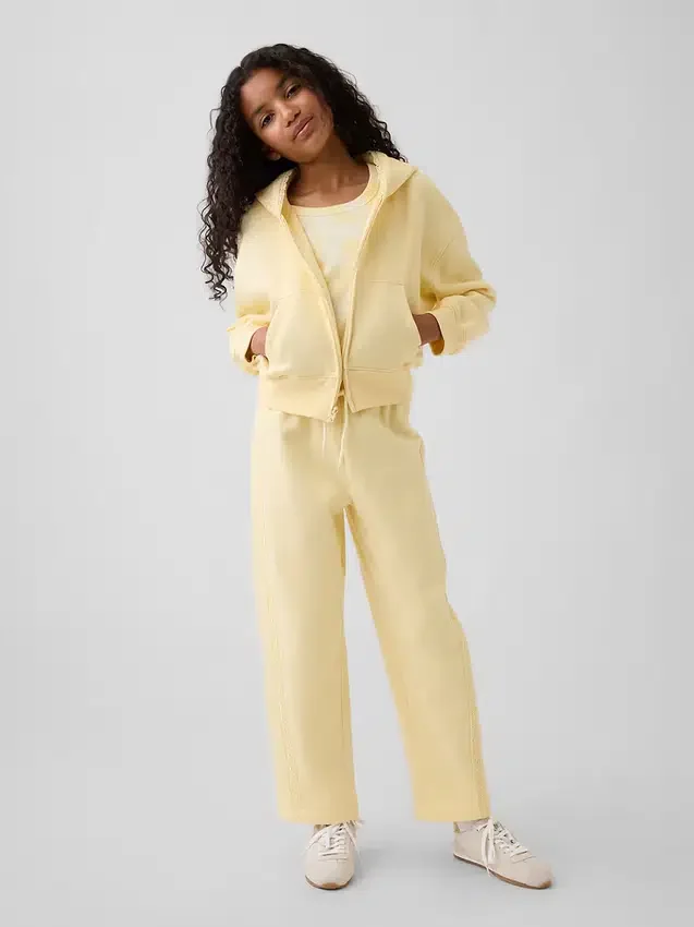 Vintagesoft relaxte hoodie met rits en kanten rand voor kinderen