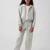 Vintagesoft relaxte hoodie met rits en kanten rand voor kinderen