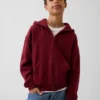 Vintagesoft relaxte hoodie met rits voor kinderen