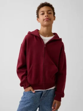 Vintagesoft relaxte hoodie met rits voor kinderen