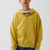 Vintagesoft relaxte hoodie met rits voor kinderen