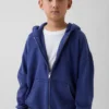 Vintagesoft relaxte hoodie met rits voor kinderen