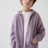 Vintagesoft relaxte hoodie met rits voor kinderen